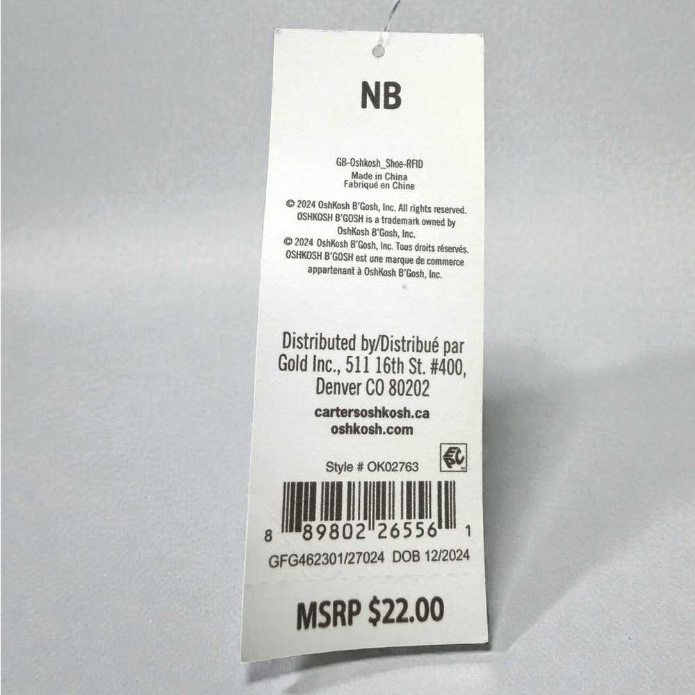 Baby B’gosh Newborn Denim Soft Sole Shoes Velcro Strap – Size NB NEW WITH TAGS! - Picture 11 of 12